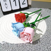 3PCS Regalo De Rosas Eternas Para Parejas Juguete De Construcción De Bloques Decorativo Personalizado Para Niñas Bloques De Plástico Irregular Para Adultos - details 5