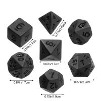 Juego De Dados Negros Mate 7pcs D4 D6 D8 D10 D% D12 D20 Para Juegos De Mesa Y Fiestas Digital Poliedros - details 3