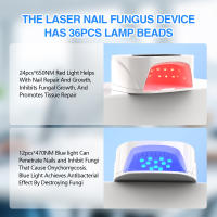 Dispositivo De Láser Para Uñas 20W Carga Inalámbrica Pantalla Digital Luz Roja 24*650NM + Luz Azul 12*470NM Para Limpieza De Onicomicosis Jitesy S15 - details 3