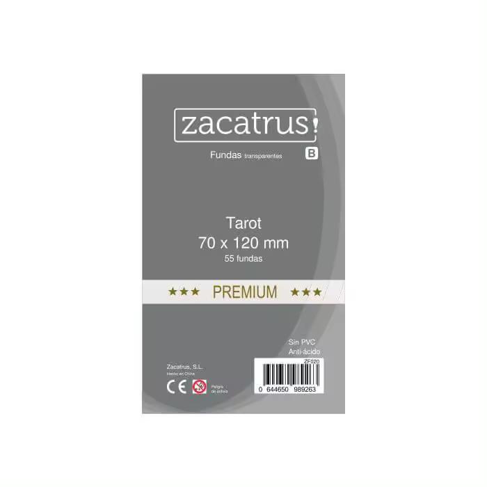 Fundas Tarot premium 70x120mm Zacatrus (55 uds) Fundas Zacatrus - 1