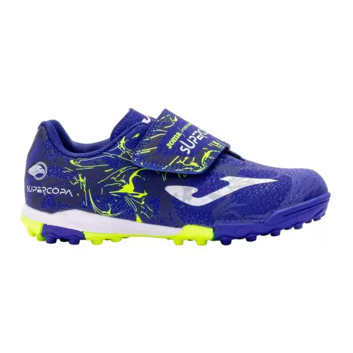 Joma SCJW2404TFV Zapatillas fútbol sala SUPER COPA JR 2404 TURF para niño en azul de piel vegana - 1