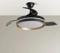 FABRILAMP Ventilador PREMIUM Mandarin Negro/oro 72w 3aspas 48/108D Motor DC Regulable Dimmable intensidad 7200lm 3000-4000-6500k Remoto+memoria+temporizador,6velocidades,Control de aire verano o invierno Incluye 2 tijas y mandos calidad de confianza - details 0