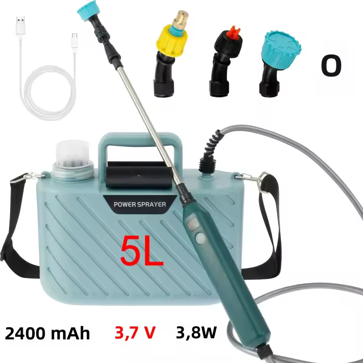 5L Rojelladora Eléctrica Con Luz Y Correa Para Jardín Y Paisajismo Recargable Por USB 2000/2400mAh Control De Malezas Y Riego De Pesticidas - 1