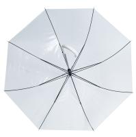 J.S ONDO paraguas largo transparente 8 varillas,ANTIVIENTO, en forma de campana con su apuerta automatica,COLOR BLANCO - details 3