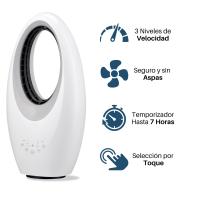 Max Star Ventilador sin Aspas con Mando a Distancia 3 Velocidades Purificador de Aire Oscilante Temporizador Luces LED Silencioso y Potente Hogar Oficina Dormitorio - details 3