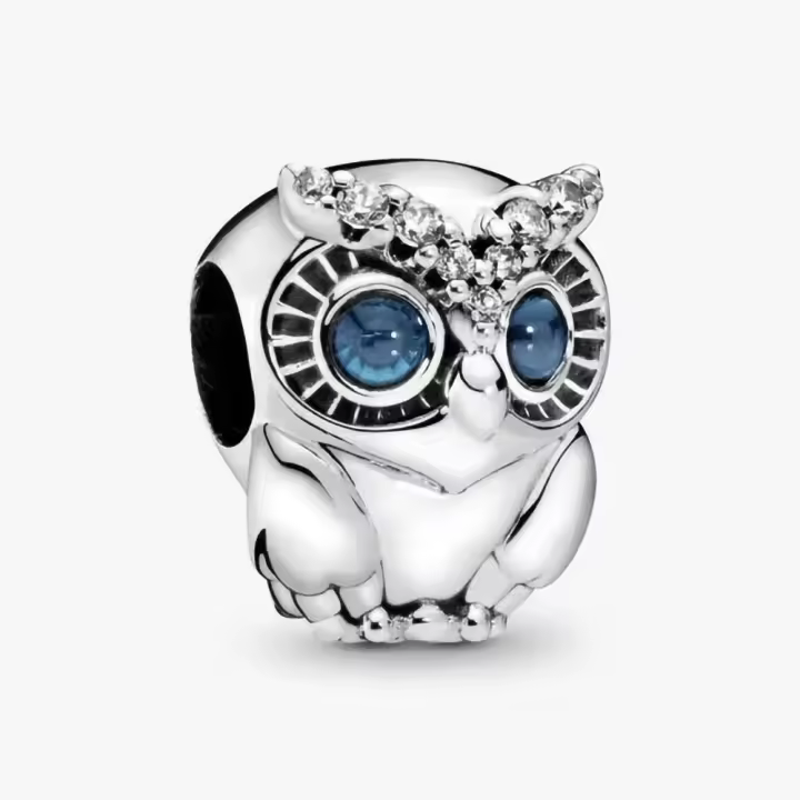 Pandora Charm de Colgante en Plata de Ley Búho Reluciente 798397NBCB，Incluye Caja Original - 1