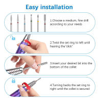 Set De 6 Piezas De Cuchillas De Perforación Para Uñas Con Bit De Diamante Para Taladro 3/32 Herramientas De Arte De Uñas - details 5