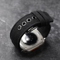 Correa De Reloj De Tela Grua Doble Para Apple Watch Ultra 49MM 45MM 44MM Estilo Rudo Verde Negro Para Hombres - details 5