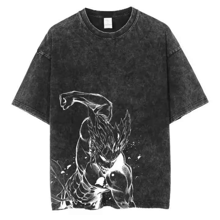 Camiseta De Algodón Lavada Negra Gothic Harajuku Para Mujer Manga Corta Estampada Estilo Callejero Casual De Verano - 1
