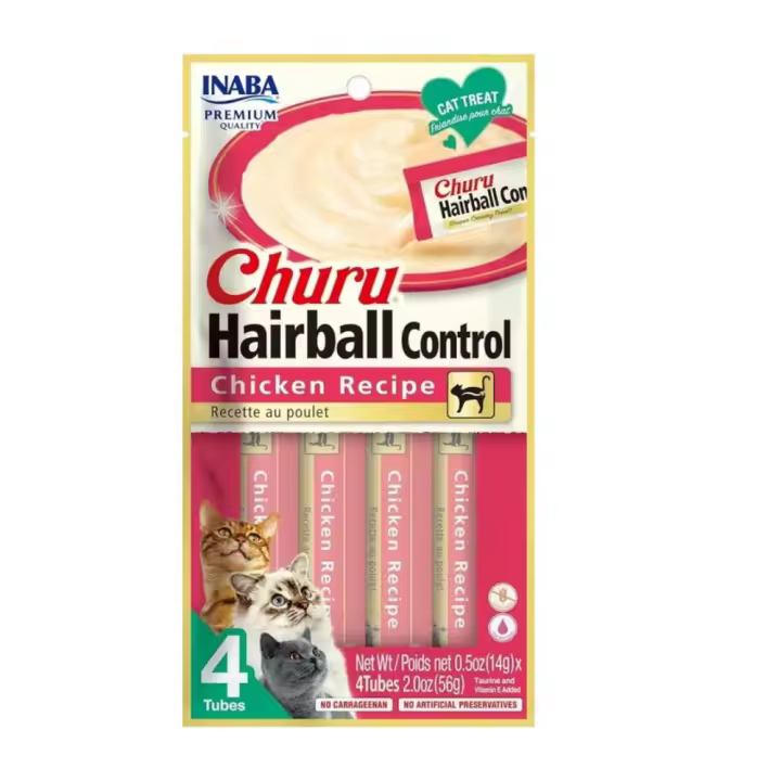 Churu Cat Hairball Control De Pollo 4 X 14Gr - 1