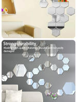 Pegatinas De Espejo Acrílico Hexagonal 12pcs Decoración De Pared Cristal Estereoscópico Para El Hogar Adhesivos De Espejo - details 5