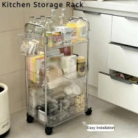 Carro De Acrílico Con Ruedas Ecológico De Tres Capas Para Almacenamiento En Sala De Estar Baño Capacidad Grande Organizador De Cosméticos Para Cocina Y Dormitorio - details 12