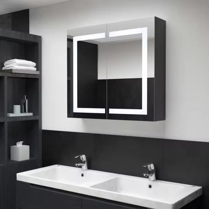 vidaXL Mueble de baño con espejo LED 80x12,2x68 cm - 1