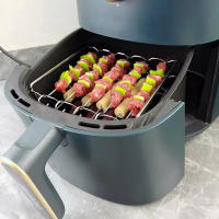 Soporte De Brochetas Para Air Fryer Vertical De Acero Inoxidable Accesorios Para Grillas Herramientas De Cocina Multi-pin - details 4