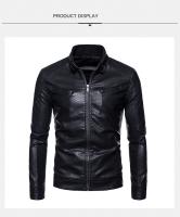 Chaqueta De Cuero Para Hombre Estilo Casual Moto Outdoor Primavera Otoño Cuello Alto Ajustada Para Otoño Y Invierno - details 5