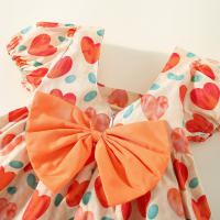 Vestido De Algodón Para Niñas Con Cuello Redondo Y Bow En La Espalda Estilo Coreano Para Bebés De 0 a 3 Años Vestido De Verano Cute - details 6