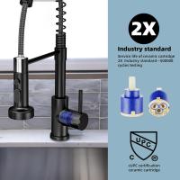Grifo extraíble con cuerpo de acero inoxidable 304, manguera retráctil, modo caño múltiple, absorción magnética, revestimiento antihuellas, cartucho cerámico, sistema de filtración, base giratoria 360°, cocina, baño, doméstico - details 4