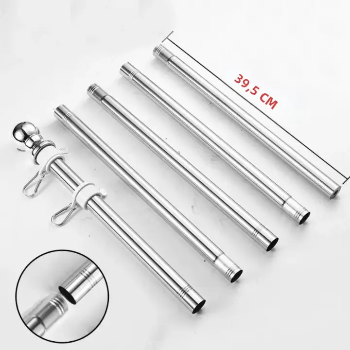 Base De Palo De Bandera Colapsable Ajustable 6ft Soporte Para Bandera Y Banderas Telescópicas Material De Aluminio Resistente Al Agua - 1