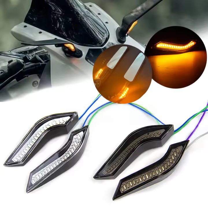 Espejos Retrovisores De Motocicleta Con Señales LED Flasheantes Luz De Giradiscos Indicador Mini LED Para Motocicleta Universal IP66 Impermeable - 1