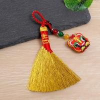 Mini Escoba Tejida a Mano Con Borlas Ornamentos Chinos Estilo Tradicional Regalos Afortunados Para Bebés Creativos Suministros Festivos - details 5