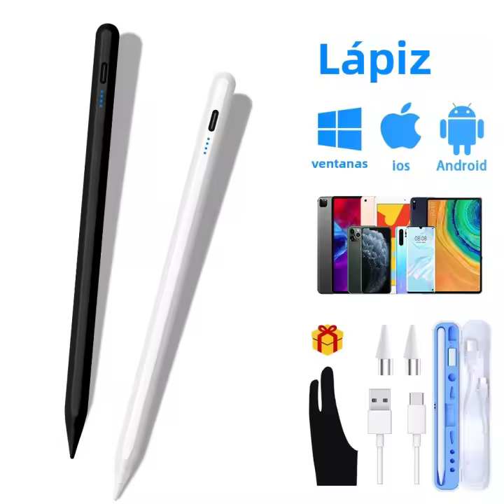 Stylus Universal Para Tableta Y Teléfono Móvil Compatible Con iPad Apple Pencil 2 1 Huawei Lenovo Samsung Xiaomi Pluma Táctil Metálica Recargable Rápida Magnética - 1