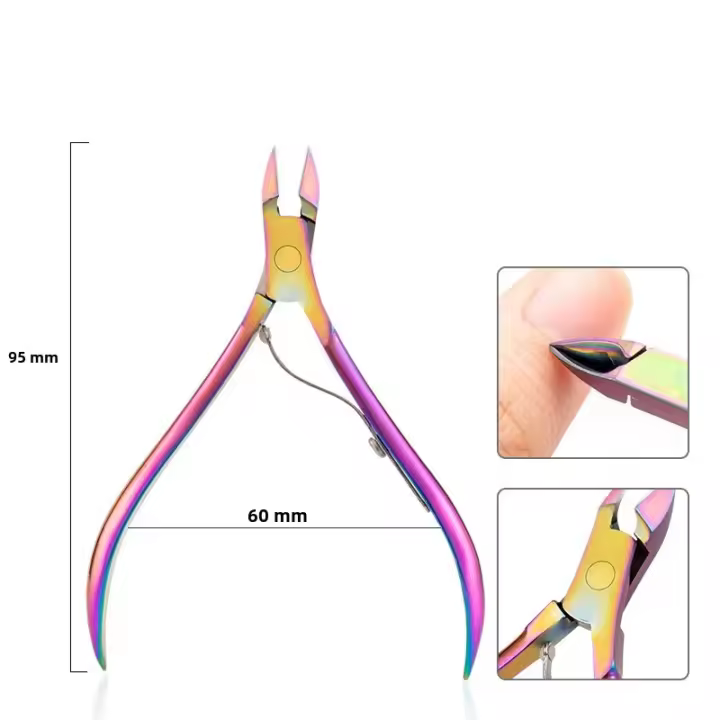 Tijeras De Cutícula De Acero Inoxidable Arco Iris Para Arte De Uñas Y Peluquería De Manos Y Pies Herramientas Profesionales Para Eliminar Piel Muerta Y Apariencia Estética De Uñas - 1