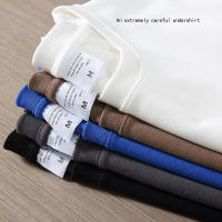 Camiseta De Algodón Puro Blanco GSM 500/300g De Gran Resistencia Cuello Redondo Manga Corta Tees De Tres Agujas Para Hombre - details 3
