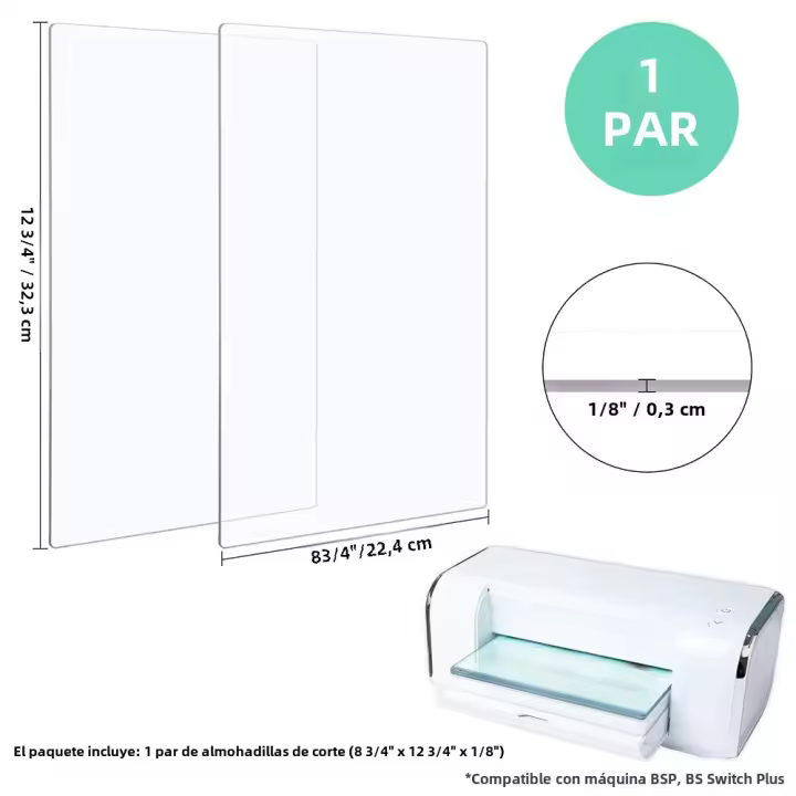 2Pcs Pads De Corte Compatible Con BSP&BS Switch plus Para Máquina De Corte Placa De Repuesto De Plástico 38.1/32.3*22.4cm - 1