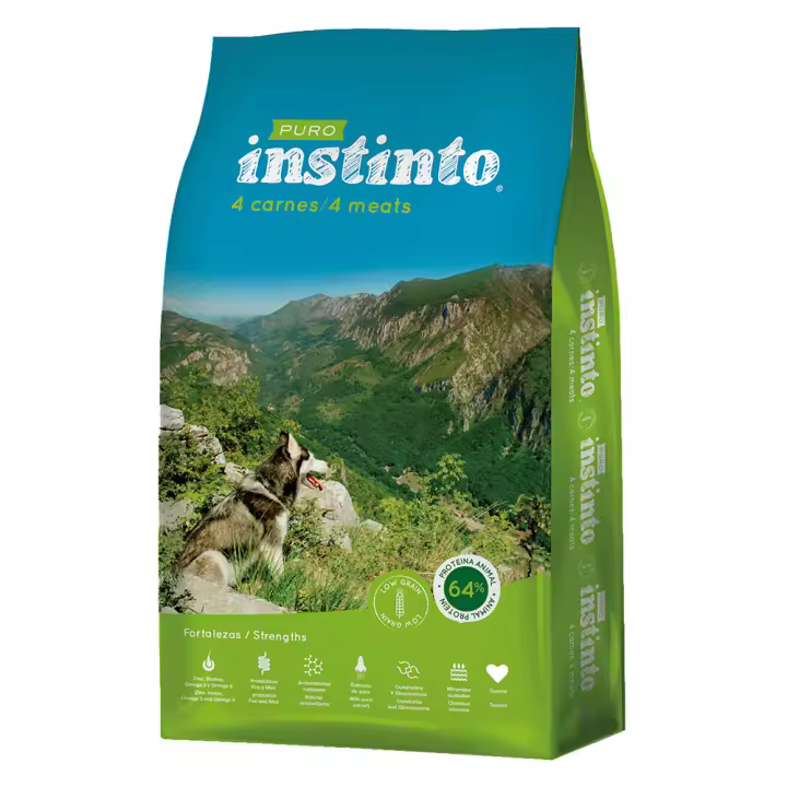 Puro Instinto 4 Carnes Low Grain - Pienso para perros bajo en cereales 15 kg - 1
