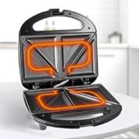 Sandwicheras Electrica 650W, Parrilla Antiadherente para Hornear Sandwich, Plancha para Calentar Pan de Molde, Pequeño Aparato Electrico para Cocina, Electrodomestico para Hogar y Hosteleria, Cable de 70cm - details 2