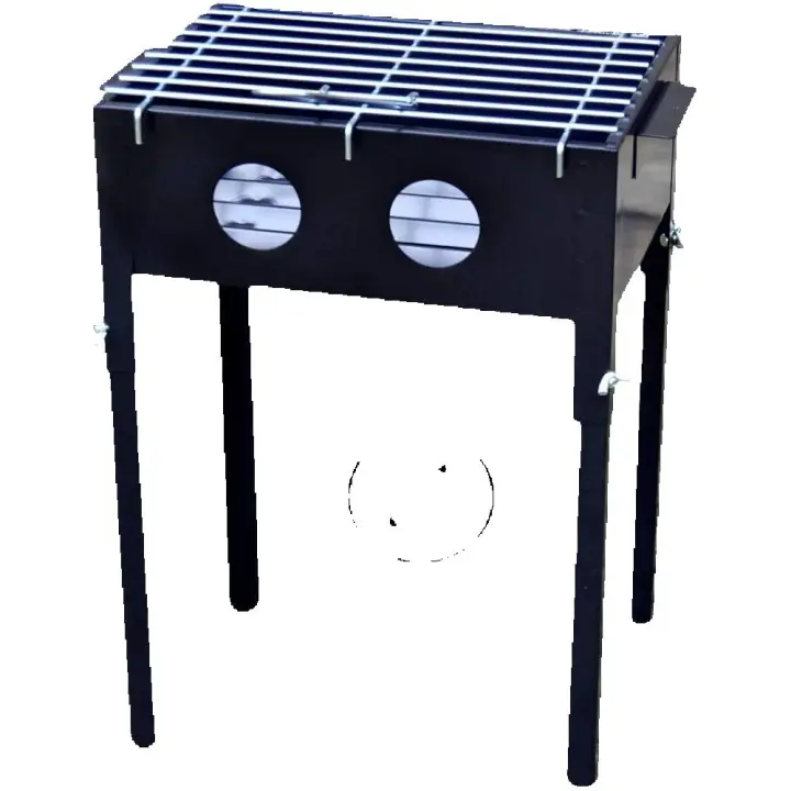 BARBACOA DE CARBON ARTESANAL HIERRO NEGRA ALTA RECTANGULAR 23X33CM,CM,fespu - 1