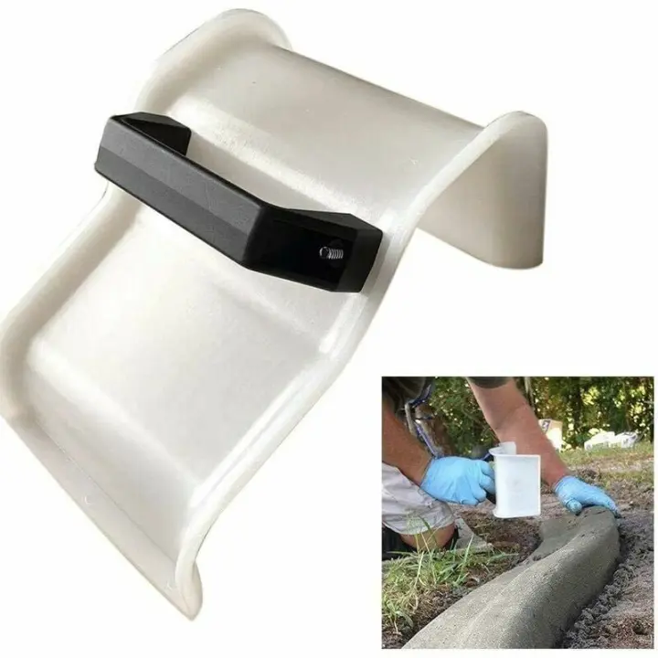 Paleta de enyesado, herramienta de construcción, paleta de hormigón, paleta de bordes de enlucido, herramienta de bordes de bricolaje con mango, paleta de mano - 1