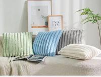 Funda De Cojín Suave Y Acolchada Para Sofá Y Cama Decoración De Hogar Funda De Cojín De Peluche De Conejo Falso Para Asiento - details 1