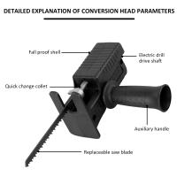 Adaptador De Sierra Recíproca Para Taladro Eléctrico 9 Piezas Para Corte De Madera Metal Plástico Convertidor De Taladro Eléctrico Herramienta Modificada Para Carpintero - details 2