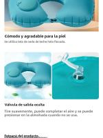 Almohada De Viaje U Formada Inflable Suave Portátil Para Dormir En Avión Tren O Oficina Almohada De Cuello Reutilizable De Peluche - details 4