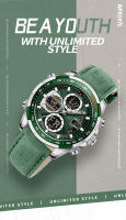 Reloj De Pulsera Deportivo Para Hombre NAVIFORCE Original Multifuncional Cuarzo Correa De Cuero Genuino Resistente Al Agua 3ATM Moda Reloj De Pulsera - details 0