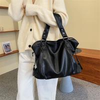 Bolso Bandolera De PU De Gran Capacidad En Color Sólido Para Mujer Estilo Retro Bolso De Hombro Suave Con Cierre De Cremallera - details 1