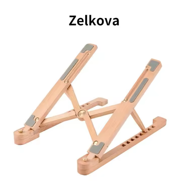 Portátil de madera soporte plegable 8 niveles altura ajustable portátil ordenador portátil soporte para MacBook Air pro 11-17 - 1