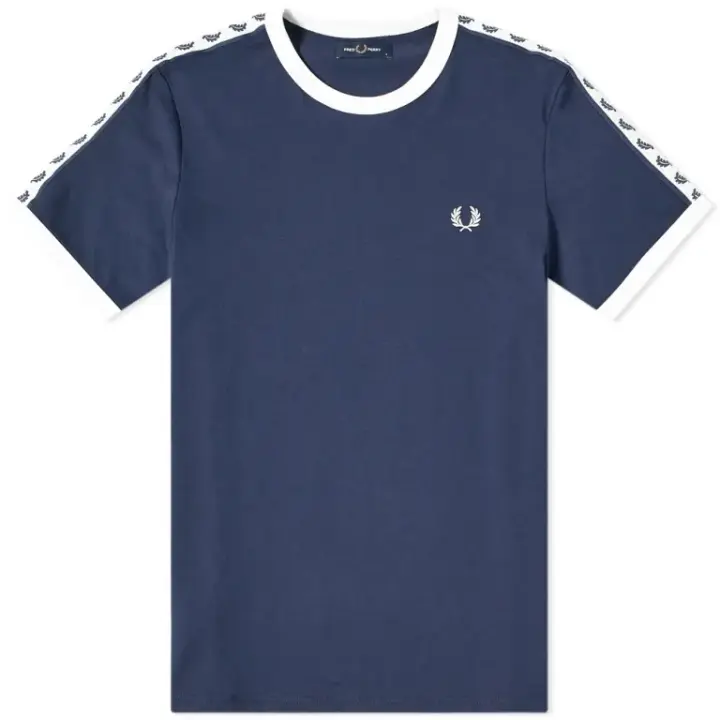 Fred Perry Taped Ringer T-Shirt M4620 Carbon Blue - 1