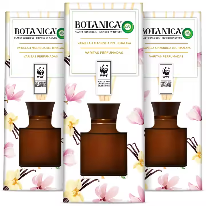 Botanica by Air Wick Pack x3 Varitas perfumadas, aroma Vainilla y Magnolia del Himalaya - 80ml - 1