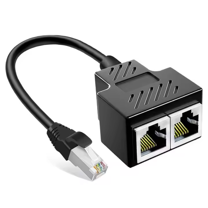 CABLEPELADO Adaptador Divisor de Red 1 RJ45 a 2 RJ45, Duplicador RJ45, Ethernet Splitter, Divisor Ethernet RJ45, Splitter de Red, Apto para Cat 5 / Cat 5e / Cat 6 / Cat 7, 8P8C, hasta 100 Mbps - 1