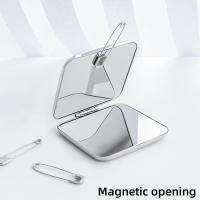 Espejo De Maquillaje Plegable Portátil Doble Cara Acero Inoxidable Pequeño Espejo De Bolsillo Para Viajes Herramienta De Belleza Y Cosmética - details 5