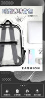 Mochila escolar de gran capacidad, mochila de viaje para exteriores, mochila impermeable de PVC transparente - details 4
