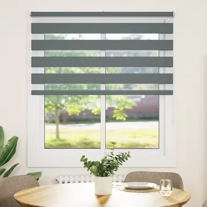 Estor cebra gris oscuro tejido ancho 120,9 cm poliéster - 1