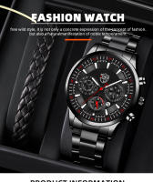 Reloj De Pulsera De Cuarzo Para Hombre Estilo Casual Y Negocio Material De Acero Inoxidable Luminoso Con Correa De Cuero Reloj De Fecha - details 0