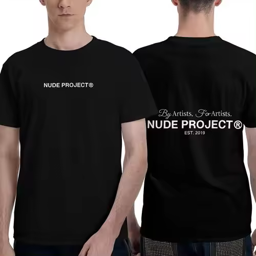 Camiseta de Manga Corta, 100% Algodón, Ropa Unisex para Hombres y Mujeres en 5 Tallas, Camiseta Negra CON DOBLE ESTAMPADOS, Cuello redondo. - 1