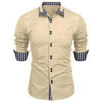 Camisa Rayada Para Hombre Otoño 2024 Estilo Casual De Negocios Manga Larga Con Botones Cuello En V Comodidad Y Estilo Para Oficina - details 1
