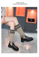 Botas Largas Para Mujer Nuevas De Lana Elásticas Botas Retro Con Suela Gruesa Botas De Rodilla Elegantes Zapatos Para Mujer - details 17