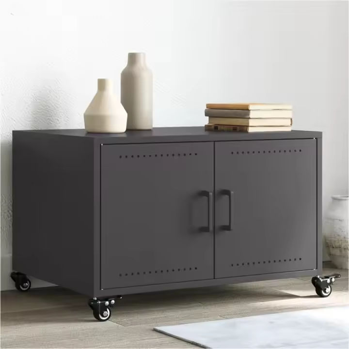 vidaXL Mesa de centro acero negro 68x50x43,5 cm - 1