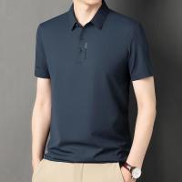Camisa Polo Casual Para Hombre Verano Corta Color Sólido Negocios Camiseta Transpirable Con Cuello En V Botones Talla Grande - details 0